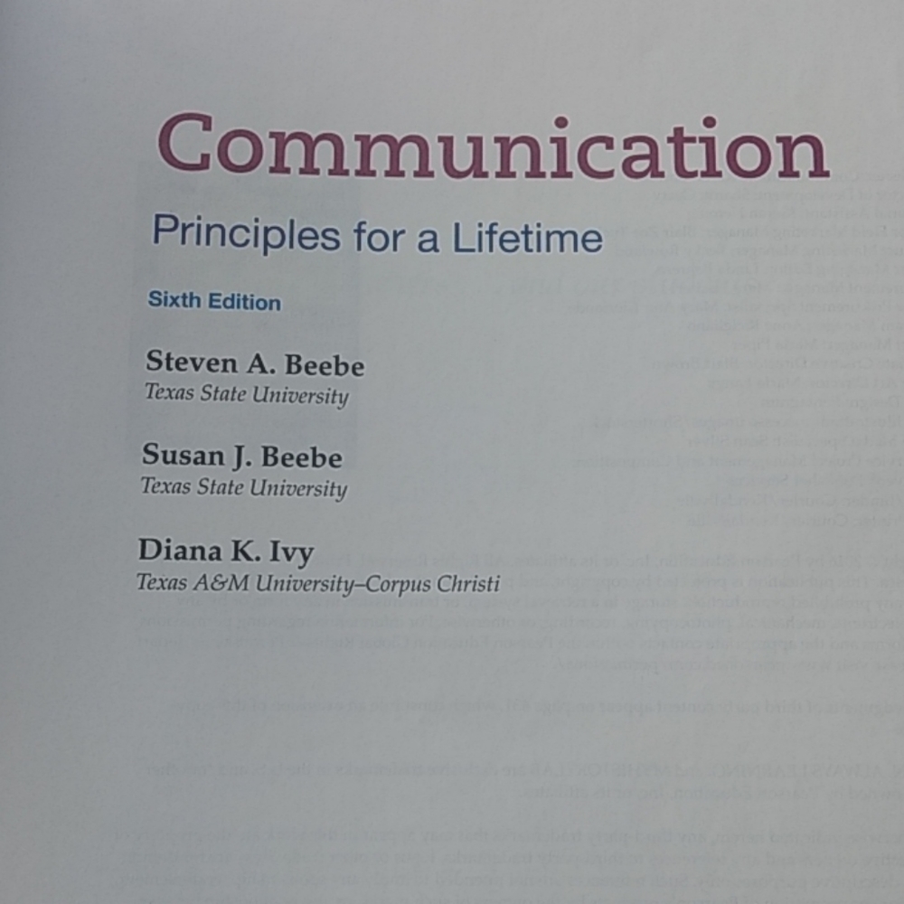 Communication: Principles for a Lifetime